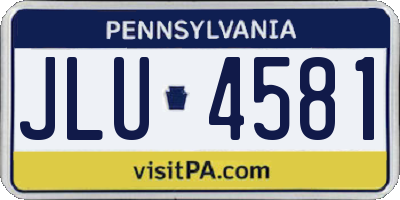 PA license plate JLU4581