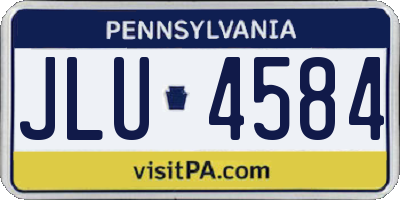 PA license plate JLU4584