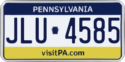 PA license plate JLU4585