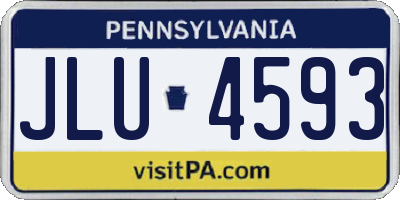 PA license plate JLU4593