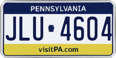 PA license plate JLU4604