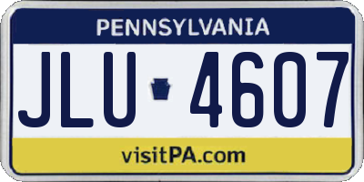 PA license plate JLU4607