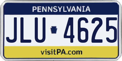 PA license plate JLU4625