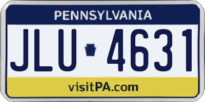 PA license plate JLU4631