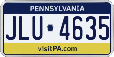 PA license plate JLU4635