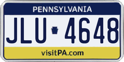 PA license plate JLU4648