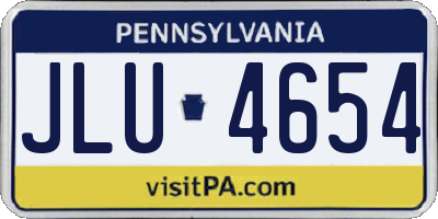 PA license plate JLU4654