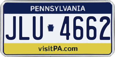 PA license plate JLU4662