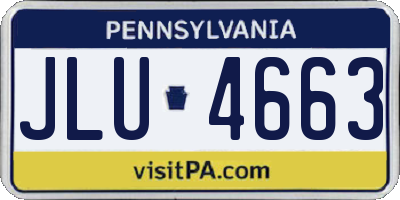 PA license plate JLU4663