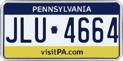 PA license plate JLU4664