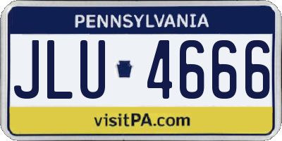 PA license plate JLU4666