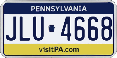 PA license plate JLU4668