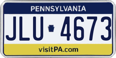 PA license plate JLU4673