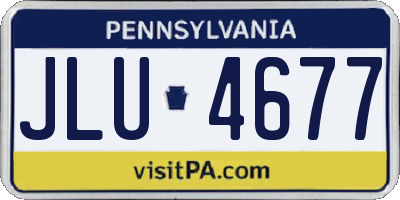 PA license plate JLU4677