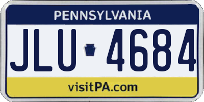 PA license plate JLU4684