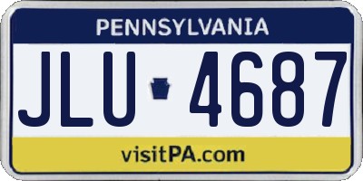 PA license plate JLU4687