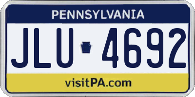 PA license plate JLU4692