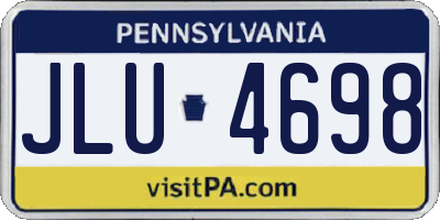 PA license plate JLU4698