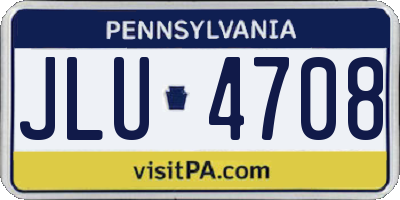 PA license plate JLU4708
