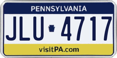 PA license plate JLU4717