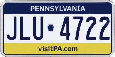 PA license plate JLU4722