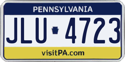 PA license plate JLU4723