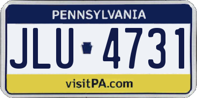 PA license plate JLU4731