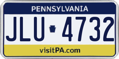 PA license plate JLU4732