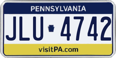 PA license plate JLU4742