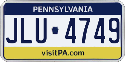 PA license plate JLU4749