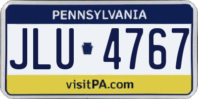 PA license plate JLU4767