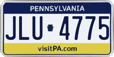 PA license plate JLU4775