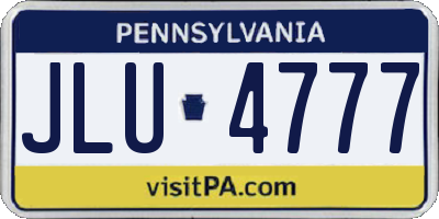 PA license plate JLU4777