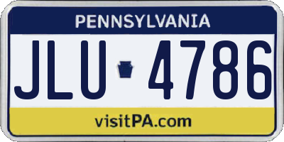 PA license plate JLU4786
