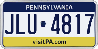 PA license plate JLU4817
