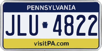 PA license plate JLU4822