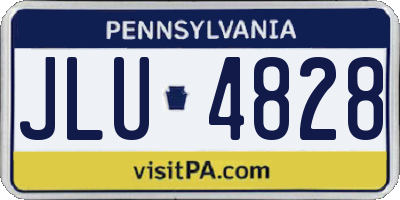 PA license plate JLU4828