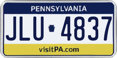 PA license plate JLU4837