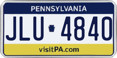 PA license plate JLU4840