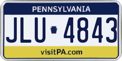 PA license plate JLU4843