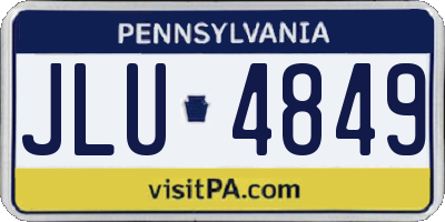 PA license plate JLU4849