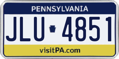 PA license plate JLU4851