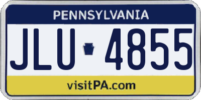 PA license plate JLU4855