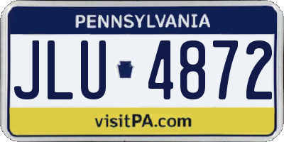PA license plate JLU4872