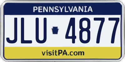 PA license plate JLU4877