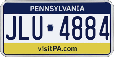 PA license plate JLU4884