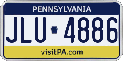 PA license plate JLU4886
