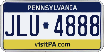PA license plate JLU4888
