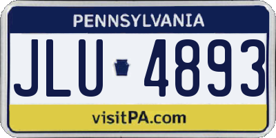 PA license plate JLU4893