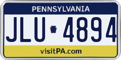 PA license plate JLU4894